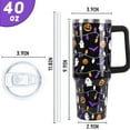 thumbnail image 5 of Halloween Tumbler 40 oz - Ghost, Bat & Pumpkin Insulated Stainless Steel Water Bottle - Leak Proof Coffee Mug Cup - Halloween Decor Gift for Women (1PC), 5 of 6