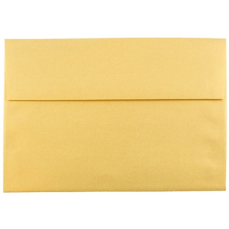 JAM Paper A8 Envelopes, 5 1/2 x 8 1/8, Gold Metallic, 25 per Pack