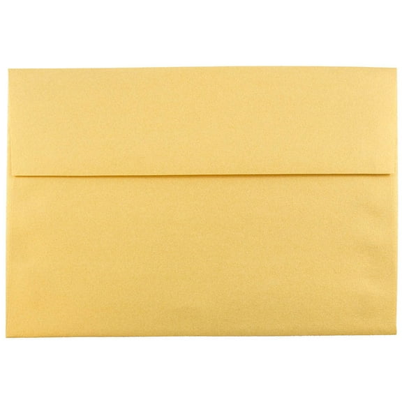 JAM Paper A8 Envelopes, 5 1/2 x 8 1/8, Gold Metallic, 25 per Pack