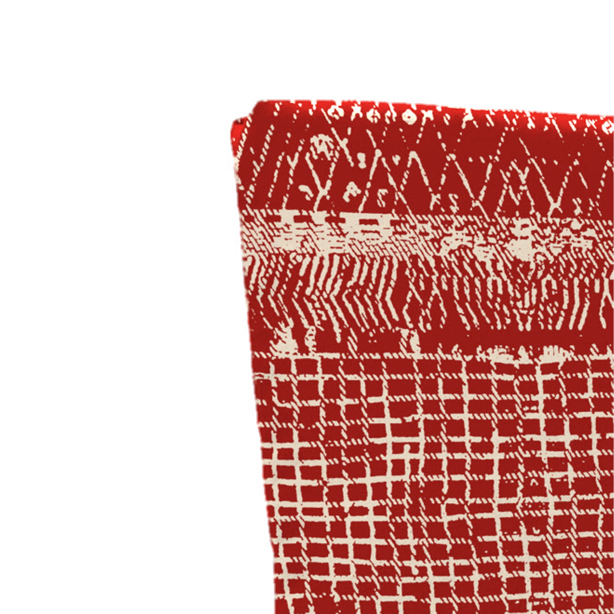 Jordan Manufacturing 44" x 21" Everest Caramel Red Ikat Rectangular Outdoor Chair Cushion with Ties