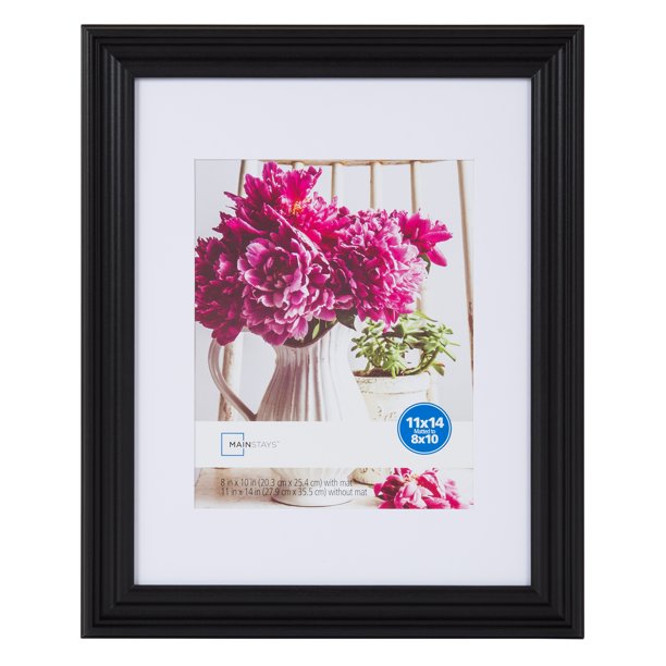 Mainstays Black 11" x 14" matted to 8" x 10" Traditional Picture Frame