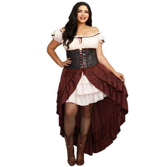 Saloon Girl Déguisement pour Femme Grande Taille