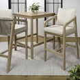 thumbnail image 5 of Porto Coastal 3-Piece Light Teak Acacia Wood Outdoor Bar Set, High-Top Patio Table & Woven Rope Chairs with Removable Beige Cushions, 5 of 7