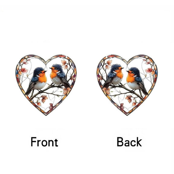 YiJuHui 1pcs Valentine's Day Love Birds Acrylic Hanging Ornament - Romantic Garden Decor for Couples, Anniversary Gift, Window & Porch Decoration