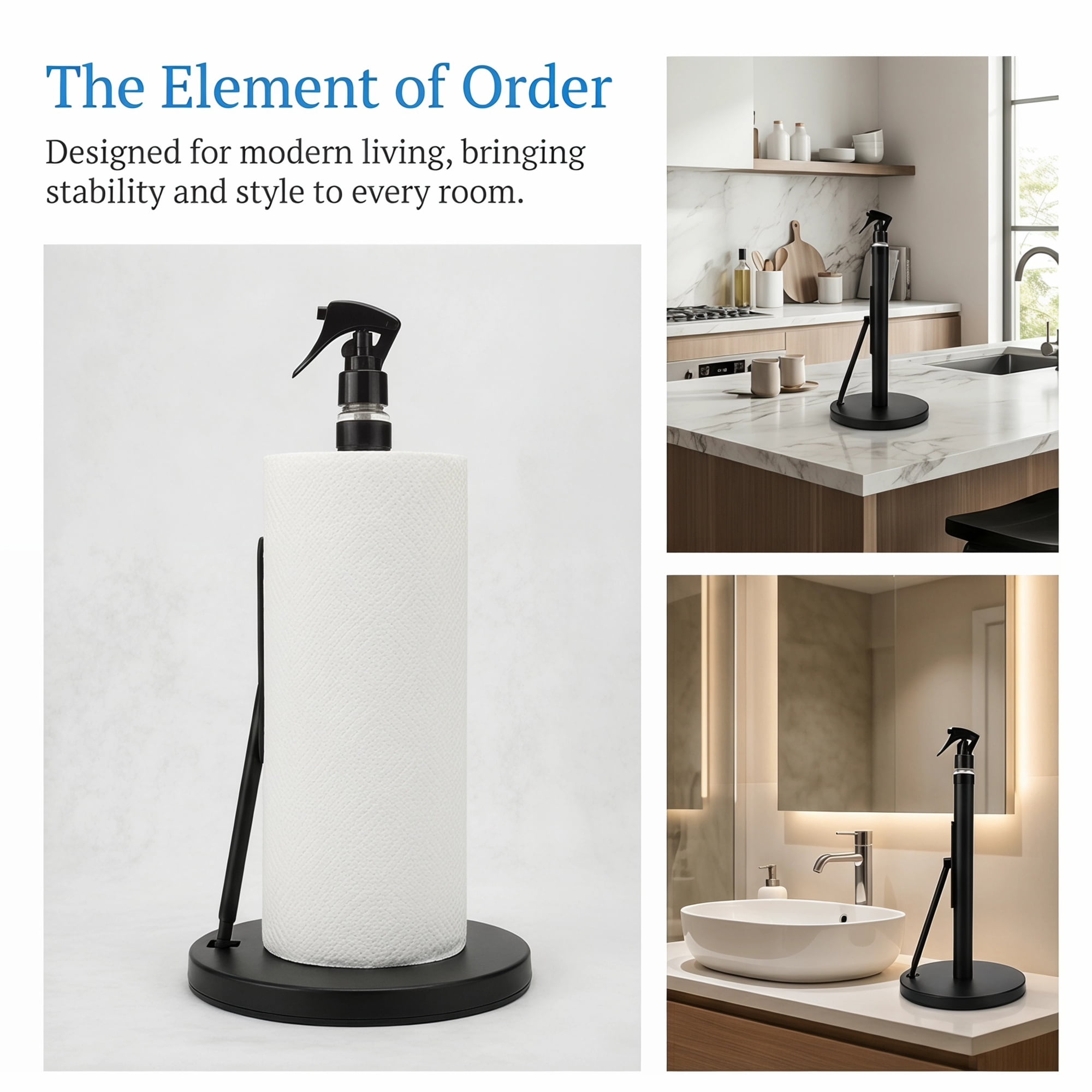Unique Bargains Countertop Base Stainless Steel Paper Towel Holder Gold B 14.4x7.1inch