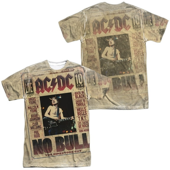 Men's AC/DC No Bull Sublimation T-shirt Large White
