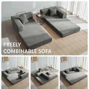 YINIX 78,6 Convertible Sofa Couch with 2 Pillows, Sleeper Sofa Bed for Living Room, Small Spaces, Gray