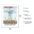 thumbnail image 2 of Holland - Netherlands Dutch Windmill - Pan American World Airways - Vintage Airline Travel Poster 1951 - Fine Art Matte Paper Print (Unframed) 18x24in, 2 of 4