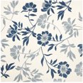 thumbnail image 2 of SAFAVIEH Capri Stephanie Floral Wool Area Rug, Ivory/Blue, 7' x 7' Square, 2 of 7