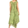 thumbnail image 2 of Sakkas Kara Long Draped Sleeveless Marbled Caftan Dress / Cover Up - Forest Green - One Size Regular, 2 of 5