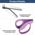 thumbnail image 4 of Uxcell 2pcs Sewing Scissors Stainless Steel Serrated Craft Shears Purple Pink, 4 of 6