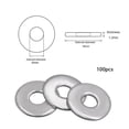 thumbnail image 2 of 100 Uds M6 Arandelas de acero inoxidable Arandelas planas de metal 18 mm de gran diámetro Arandela de cuña Cojinete Arandela redonda Fijación de muebles para tornillos Pernos JM, 2 of 5