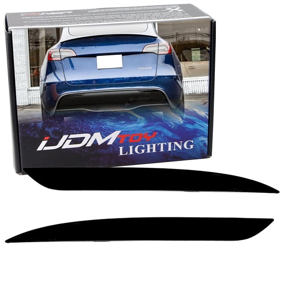 OE-Spec Black-Out Smoked Lens Rear Bumper Reflector Replacements For Tesla 2020-2024 Model Y