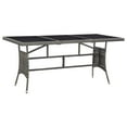 thumbnail image 4 of vidaXL Patio Table Gray 55.1"x31.5"x29.1" Poly Rattan, 4 of 20