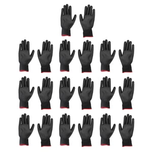 Safety Pack de gants de travail,10 Paire de gants de nylon de preuve statique de travail de sécurité PU Gants en nylon enduits Performance haut de gamme