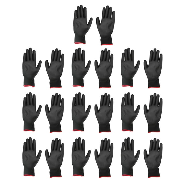 Guantes de nailon a prueba de estática, 10 pares de guantes de trabajo de seguridad recubiertos de PU Guantes de trabajo de seguridad recubiertos de PU Experiencia incomparable Jadeshay A