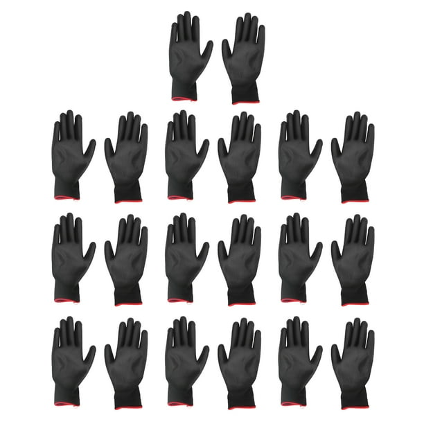 Guantes de nailon a prueba de estática, 10 pares de guantes de trabajo de seguridad recubiertos de PU Guantes de trabajo de seguridad recubiertos de PU Experiencia incomparable Jadeshay A