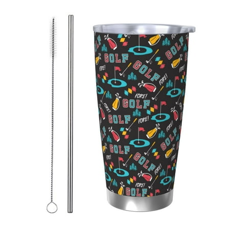 

Junzan Golf Accessories for 20oz Stainless Steel Insulated Car Cup with Spillproof Lid - Insulated Coffee Mug Thermal Cup-Straw Two-piece Set
