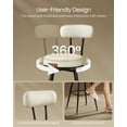 thumbnail image 4 of Set of 2 Modern Bar Stools with Back, 30-Inch Swivel Counter Height Stools, PU Leather Upholstery, Cream White Mid-Century Design, 4 of 7
