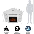 thumbnail image 4 of Real Flame Lynette 56" Corner Electric Fireplace TV Stand in White, 4 of 9