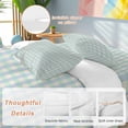 thumbnail image 2 of King 4 Piece Bedding Set Retro Ombre Blue Green Plaid Soft Breathable Duvet Cover and Pillowcase, Retro Linen Texture Duvet Cover Set Bed Sheets for Bedroom Dormitory Guest Room, 2 of 9