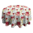 thumbnail image 4 of Pioneer Flower Floral Print Pattern Round Tablecloth 60"x60",Wrinkle Wipeable Table Cloth for Kitchen Dining Room Picnic Patio Party, 4 of 6