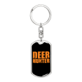 thumbnail image 1 of Deer Hunter Stainless Steel or 18k Gold Premium Swivel Dog Tag Keychain, 1 of 8