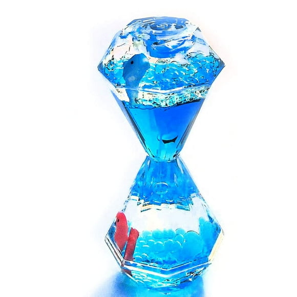 Yue Motion Bulleur à Mouvement Liquide Créatures Marines Flottantes Minuteur Liquide en Forme de Diamant pour Jouet Anti-Stress Jouets pour Enfants Activité Calme Relaxation et Ornement de Maison