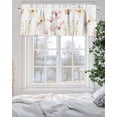 thumbnail image 5 of Pink Beige Flowers Valances for Windows Spring Floral Valance Rod Pocket Light Filtering Short Window Treatments Curtains for Kitchen Bathroom Living Room Bedroom, 1 Panel, 42 x 18 Inch, 5 of 7