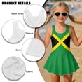 thumbnail image 6 of Xixirimido Patriotic Jamaican Flag Print Girls Swimsuit One Piece UPF 50+ Skirted Bathing Suit Modest Beach Swim Dress with Built-in Shorts for Kids, 5-6 Years, 6 of 7