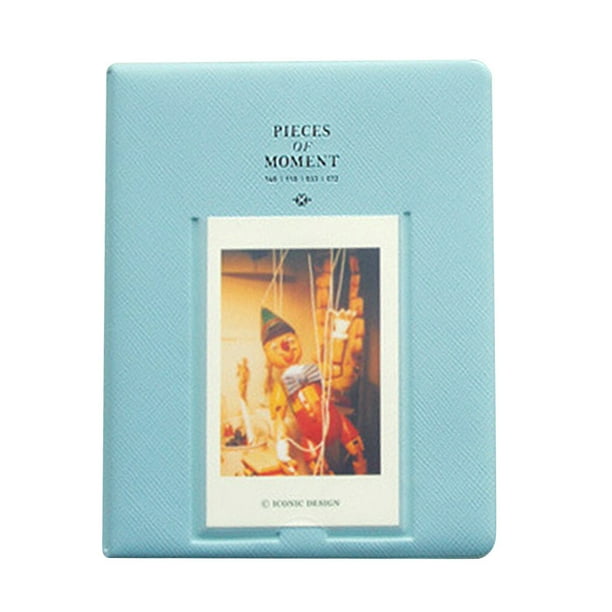 Álbum de fotos Matsuzay 68 bolsillos PVC PU azul para película instantánea