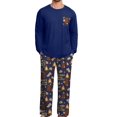 thumbnail image 2 of GIRUNS Men's Pajama Set Comfy Sleepwear 2 Piece Pjs Long Sleeve Crewneck Shirts and Bottoms Soft Sleep Sets Navy Blue Chocolate 2XL, 2 of 10