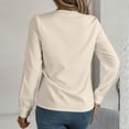 thumbnail image 4 of Long Sleeve Shirts for Women Dressy Blouses Casual Layering V-Neck Pullover Office Work Tunic Top, 4 of 6