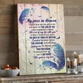 thumbnail image 3 of My Piece in Heaven Memorial Canvas – Loss of Loved One Quote Wall Art, Blue Feather & Bird Design, Sympathy Bereavement Gift, Rustic Inspirational Home Decor, 3 of 4