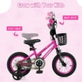 thumbnail image 5 of Costway 12" Kid’s Bike with Training Wheels Adjustable Handlebar & Seat Handbrake Pink, 5 of 10