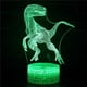 thumbnail image 1 of Luz nocturna LED 3D con diseño de dinosaurio que cambia de color para niños con base, 1 of 1