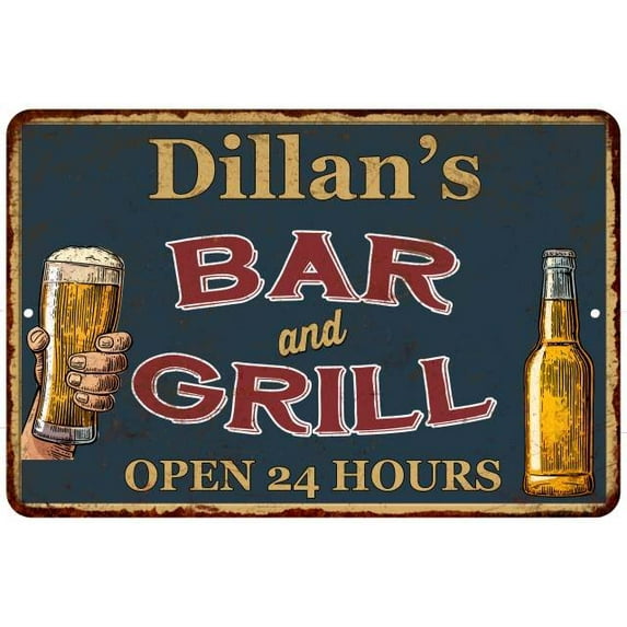 Dillan's Green Bar and Grill Metal Sign 8 x 12 Matte Finish Metal 108120044604
