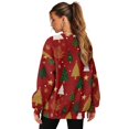 thumbnail image 6 of SCRAWLGOD Christmas Tree Stars Snowflake Red Women Sweatshirt Long Sleeve Crew Neck Sweatshirts for Women Trendy Comfy Casual Clothes Oversized Pullover Tops with Pockets, XL, 6 of 7