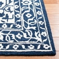 thumbnail image 3 of SAFAVIEH Micro-Loop Hailey Medallion Runner Rug, Navy/Ivory, 2'3" x 9', 3 of 10