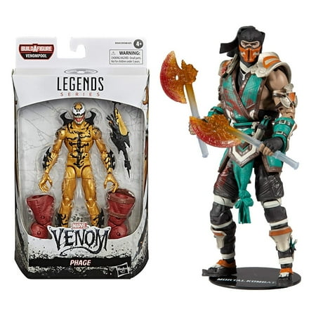 Venom 6-inch Collectible Action Figure Toy Phage Premium Design and 1 Accessory+ Toys Mortal Kombat Sub Zero Bloody Frozen Over Skin 7 Action Figure, Pack of 2