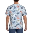 thumbnail image 3 of Bixox Men's Cute Chameleons On Blue Printed Short Sleeve Skinny Athletic T-Shirt, 3 of 6
