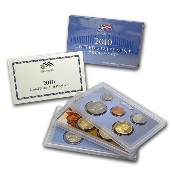 2010 Proof Set - U.S. Mint 14-Coin Clad Set - ATB Quarters & Presidential Dollars - Includes COA & OGP