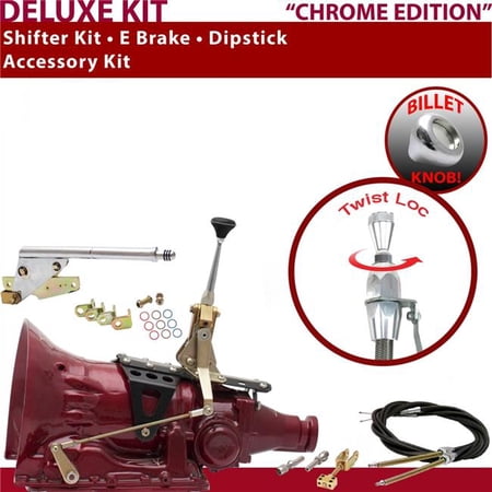 American Shifter TH200 Shifter Kit Chrome 6 in. E Brake Cable Dipstick for EC747