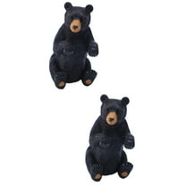 2 Pieces Outdoor Statues Flower Pot Black Bear Pendant Creative Decoration