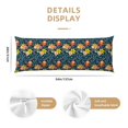 thumbnail image 3 of Disketp Blue Floral Print Body Pillow Cover - Super Soft 20x54 Body Pillow Case,Long Side Hidden Zipper, 3 of 8
