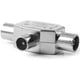 thumbnail image 4 of Todo Metal TV uno en dos Cable TV 9,5 macho a hembra enchufe de vídeo RF adaptador en T, 4 of 8