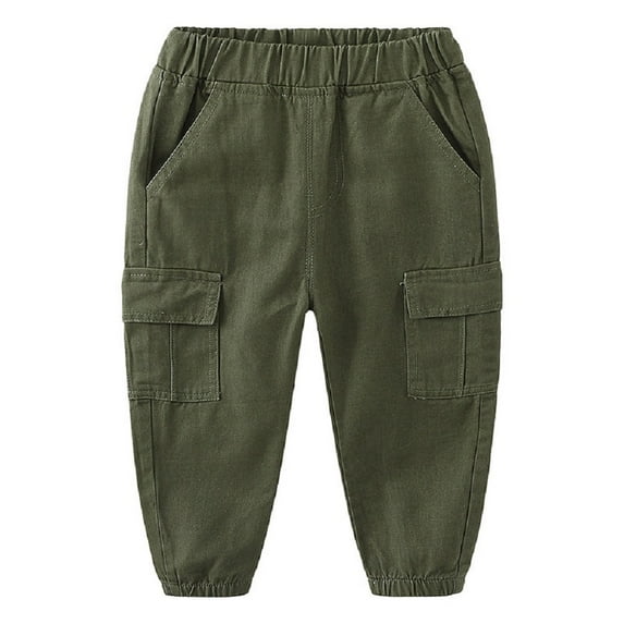 Esaierr 2-7Y Kids Toddler Boys Cargo Pants,Baby Boys Sweatpants,Toddler Boys Spring Fall Solid Color Cargo Pants