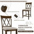 thumbnail image 6 of Dayalane Farmhouse Bar Stools Set of 2, 24" X Back Wood Upholstered Counter Height Barstools for Kitchen Island, Cafe&Bistro, Pub, Dining Room,, 6 of 7
