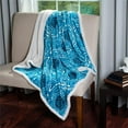 thumbnail image 1 of Lavish Home 61-00010-BLU Imprimé Corail Doux Sherpa Jeter Couverture - Bleu, 1 of 1