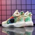 thumbnail image 4 of BINQER Zapatillas de baloncesto fluorescentes unisex, zapatillas de deporte superligeras de caña alta, botas de baloncesto de combate estilo grafiti, 4 of 7